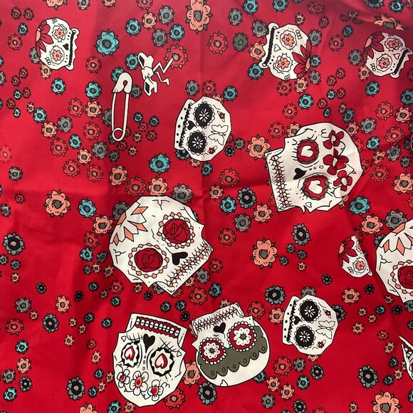 SUGAR SKULL RETRO ROCKABILLY FLORAL HALLOWEEN FESTIVAL COSPLAY PARTY SWING DRESS - Picture 9 of 13